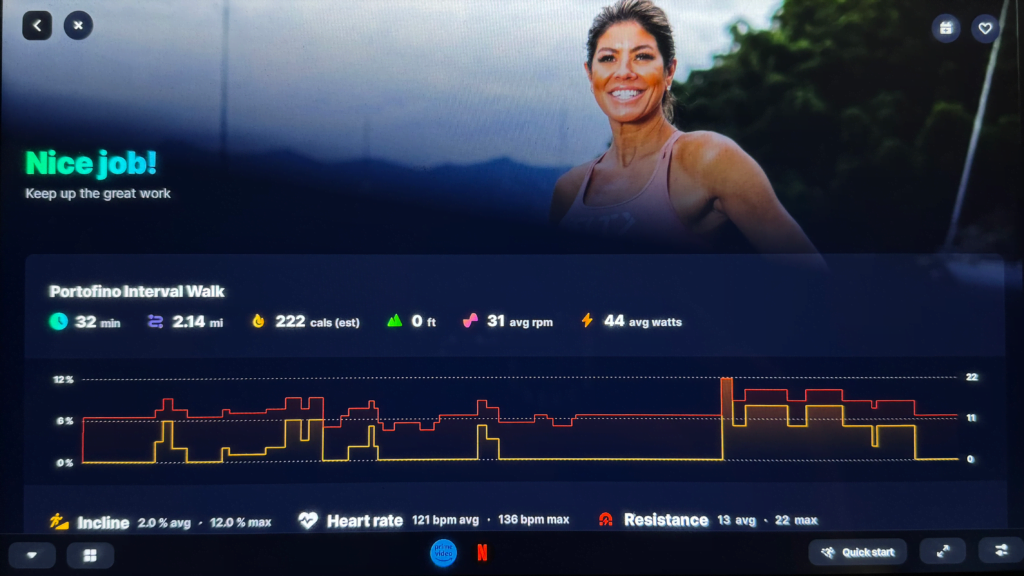 Screen Shot Portofino Workout
