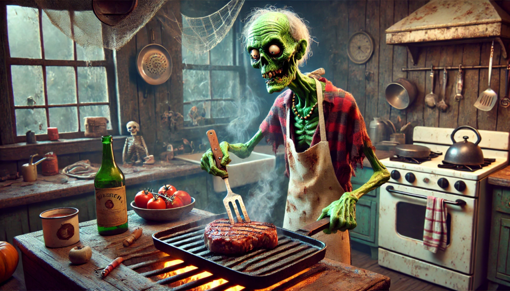 Fitness Zombie Cooking Steak